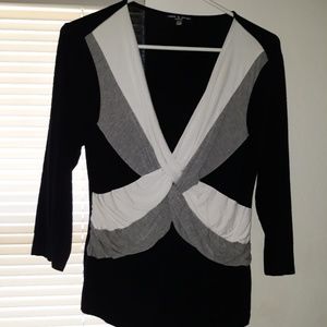 Cable and Gauge (pet L) blk/wht/gray top